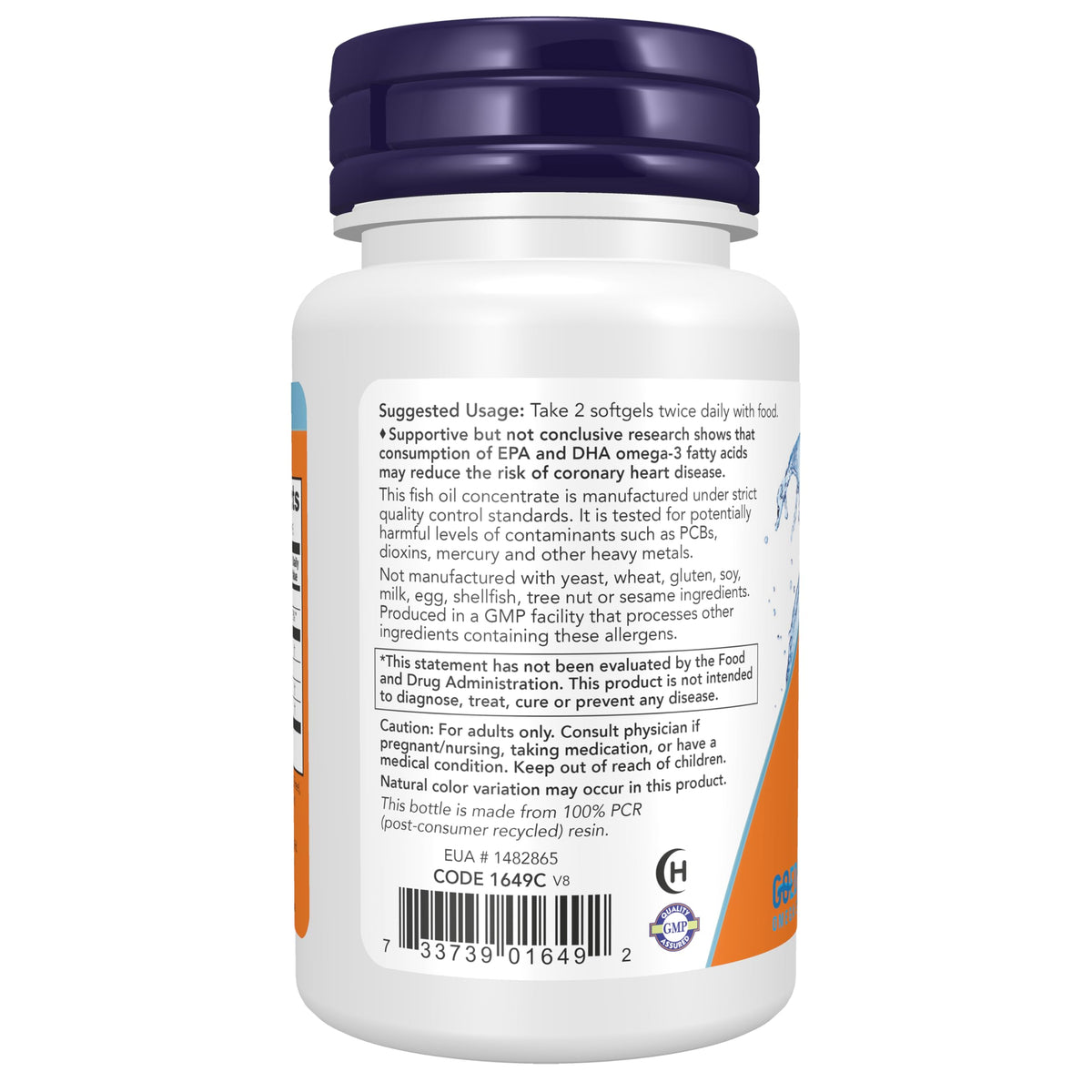 NOW Foods Supplements, Omega-3 180 EPA / 120 DHA, Molecularly Distilled, 30 Softgels