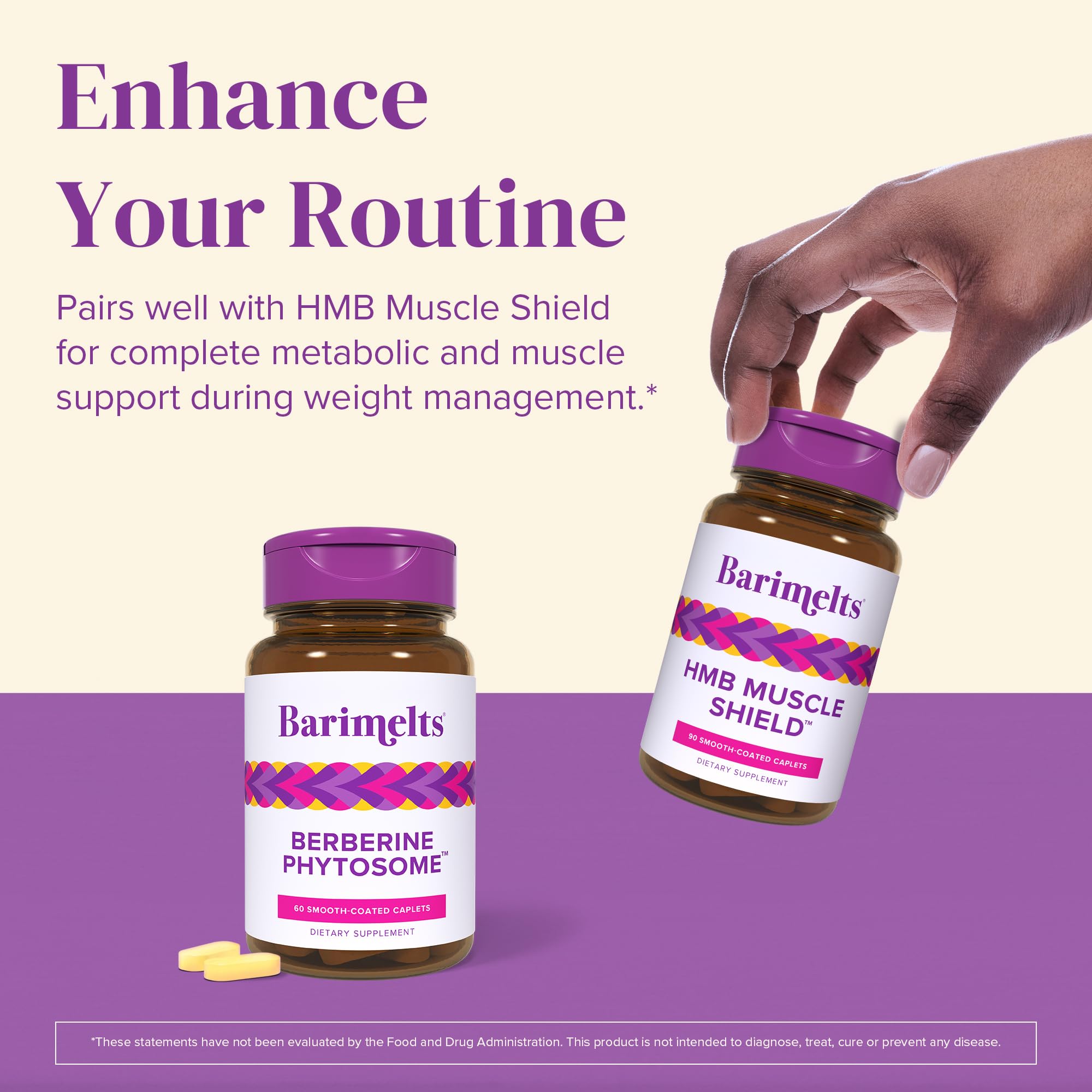 BariMelts Berberine Phytosome 550mg – Clinically Studied Berbevis for 4X Better Absorption vs Regular Berberine – Supports Metabolism & Blood Sugar – 60 Smooth-Coated Caplets