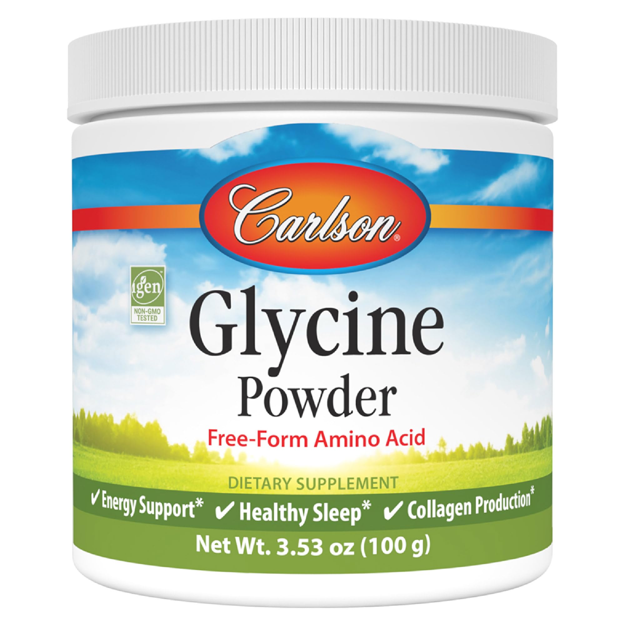 Carlson Glycine Powder, 2 g (2000 mg), Energy Production, 3.53 oz (100 g)