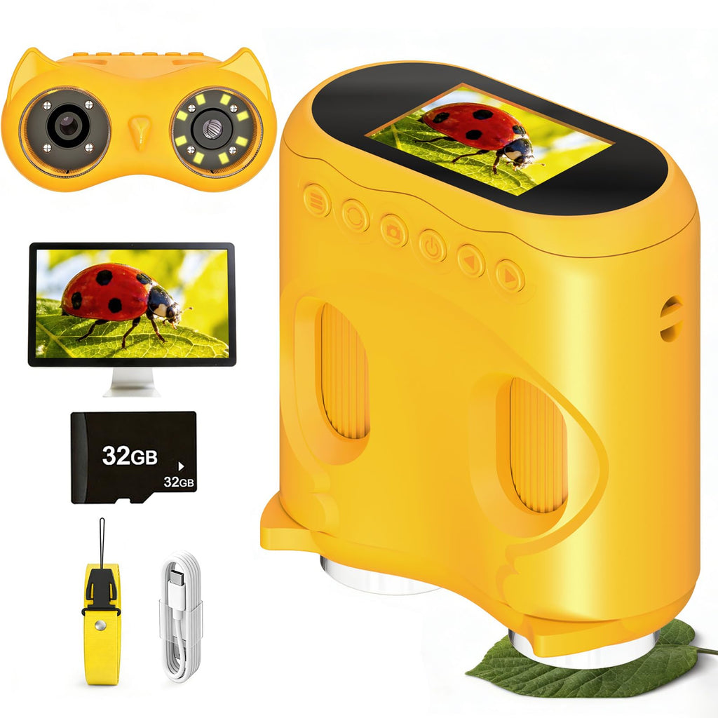 1000X Handheld Digital Microscope for Kids & Binoculars, STEM Toys, 2 in 1