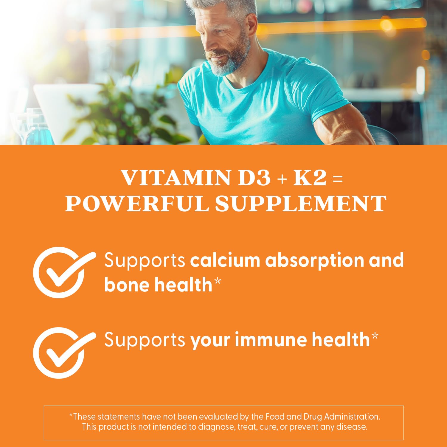 Doctor's Best Vitamin D3 and K2 Supplement for Men & Women - Vitamin D3 5000 IU + K2 as MK-7, Bone Health Support, Gluten Free, Non GMO, Vegetarian Capsules - 60 Veg Caps