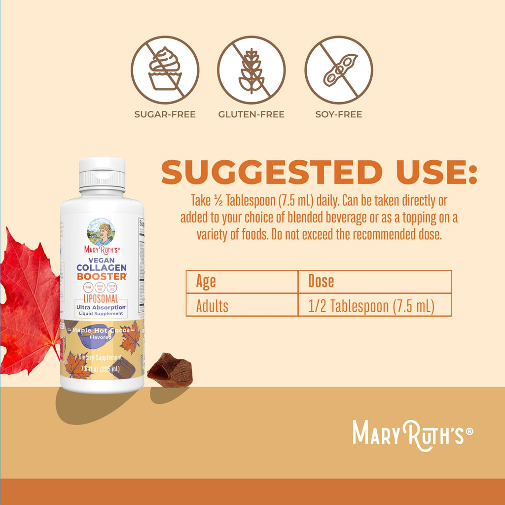MARYRUTH'S Vegan Collagen Booster Liposomal, Sugar Free, Non-GMO, 7.6 Fl Oz