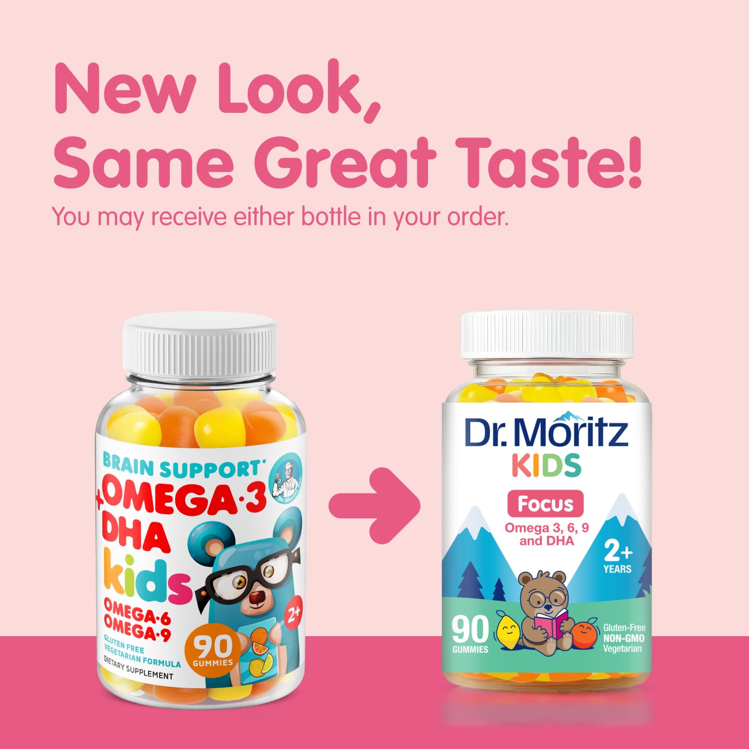 DR. MORITZ Vegan Omega 3 Gummies for Kids and Toddlers (90 Count), Omega 3 Kids Gummies for Brain and Heart Health, No Fish Oil and Gluten Free