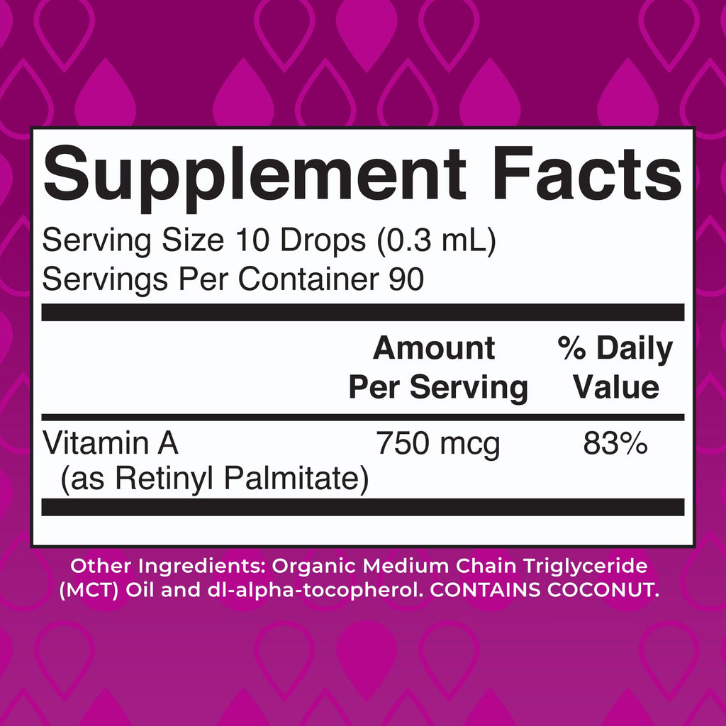 MARYRUTH'S Organics USDA Organic Vitamin A Liquid Drops, 1 oz, Sugar Free