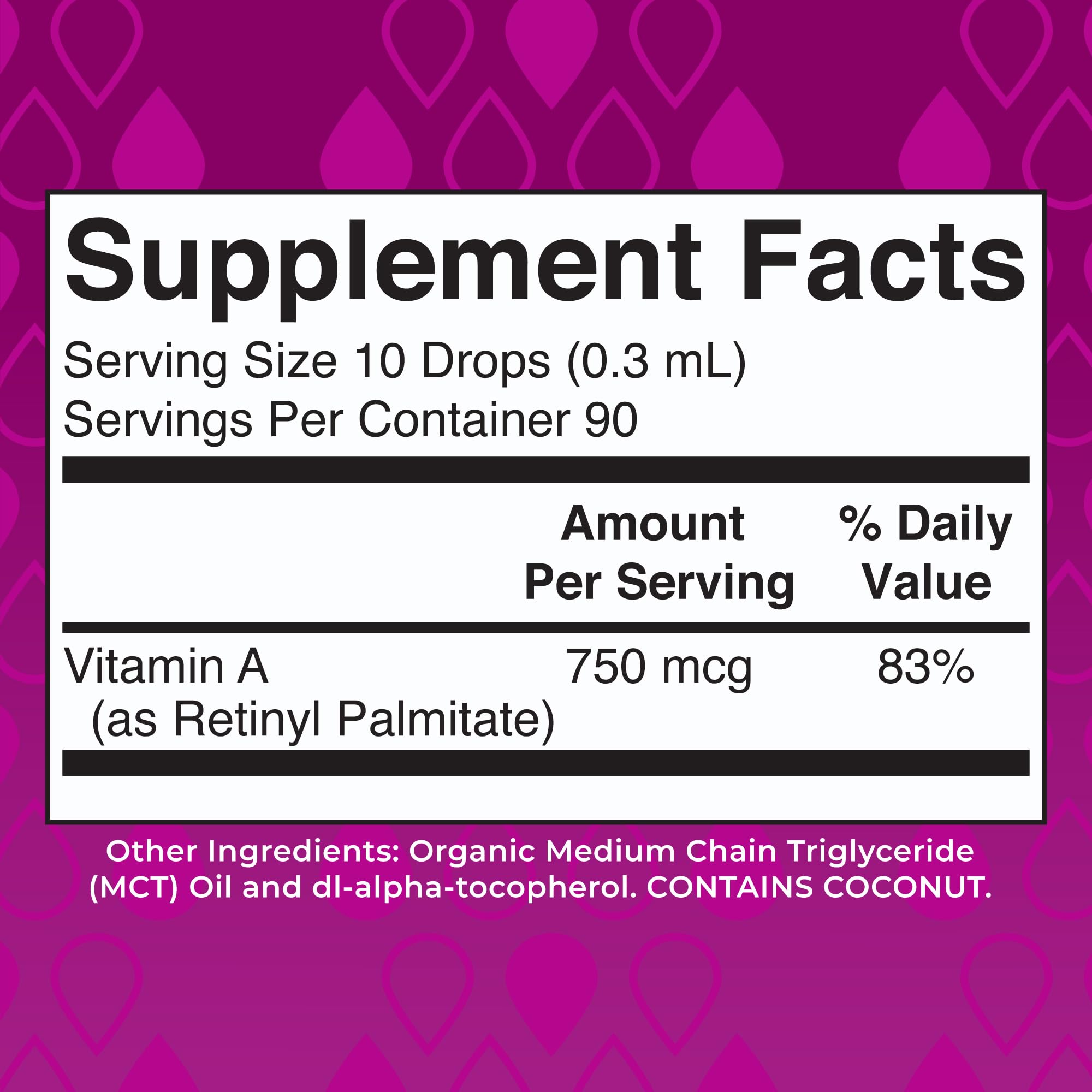 MARYRUTH'S Organics USDA Organic Vitamin A Liquid Drops, 1 oz, Sugar Free