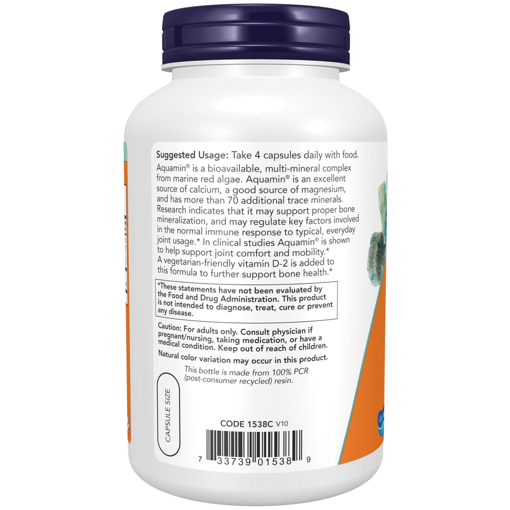 NOW Foods Supplements, Red Mineral Algae Plus Vitamin D-2, 180 Veg Capsules