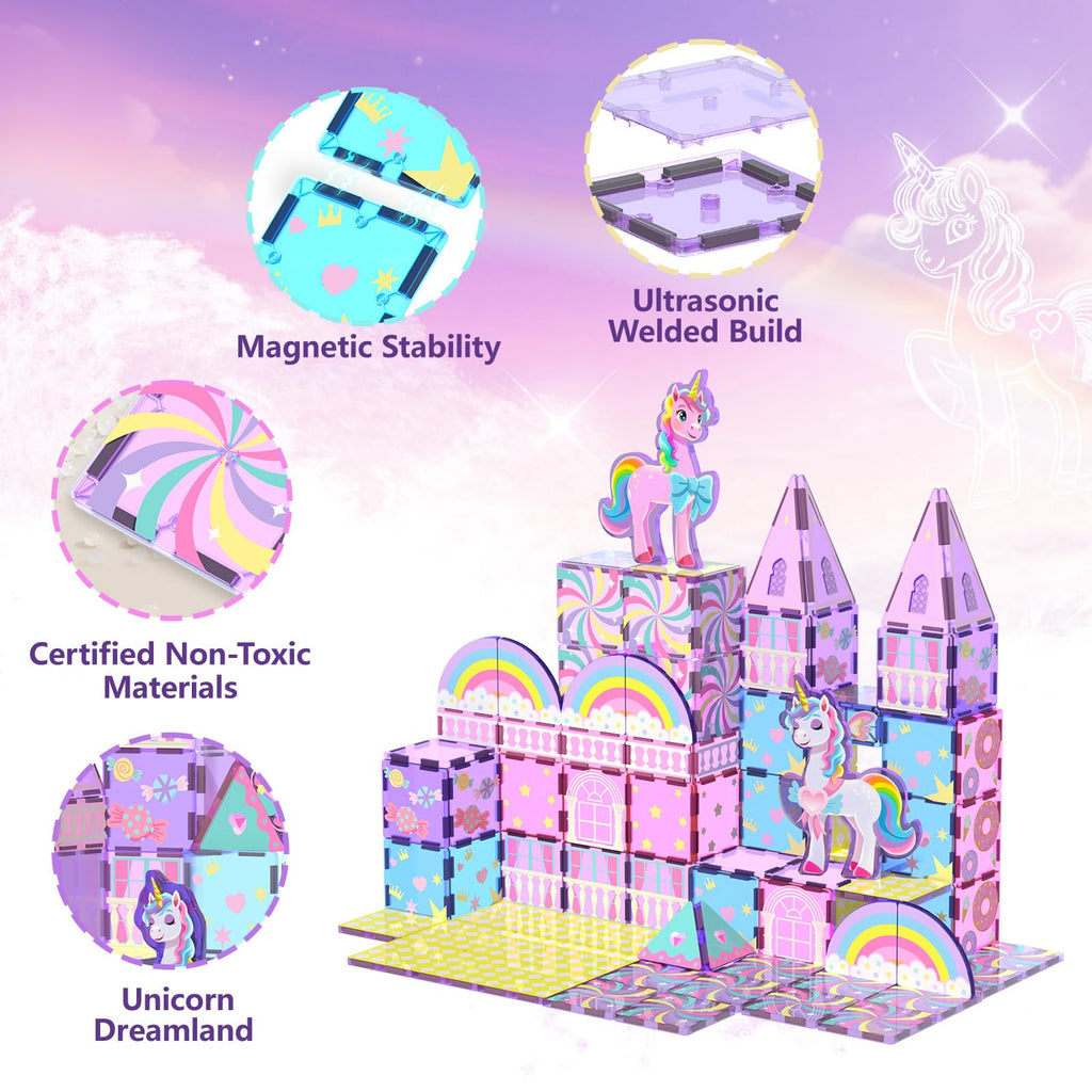 GobiDex Magnetic Building Blocks Unicorn Toys for Girls Age 4-6