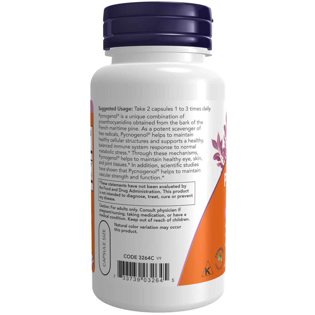 NOW Supplements, Pycnogenol 30 mg with 300 mg Bioflavonoids, 60 Veg Caps