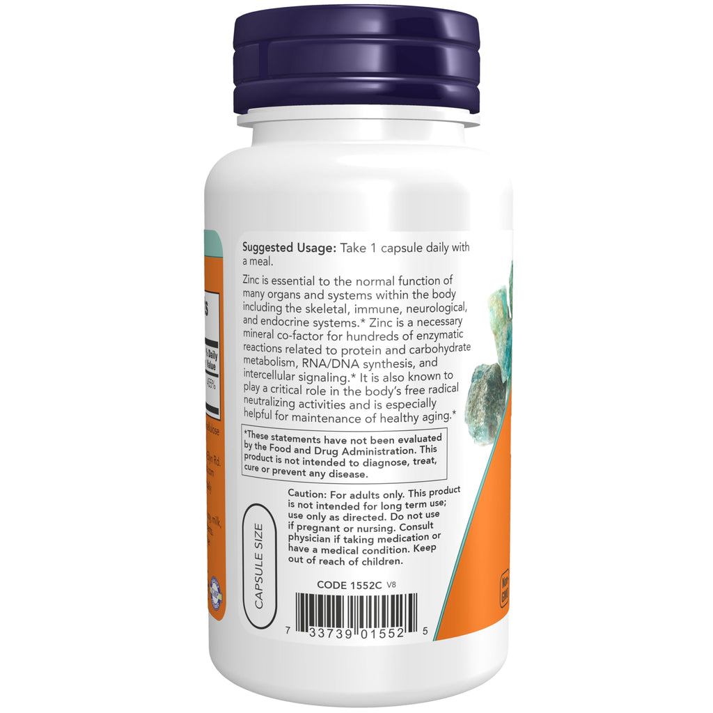NOW Foods Supplements, Zinc Picolinate 50 mg, 120 Veg Capsules (Packaging may vary)