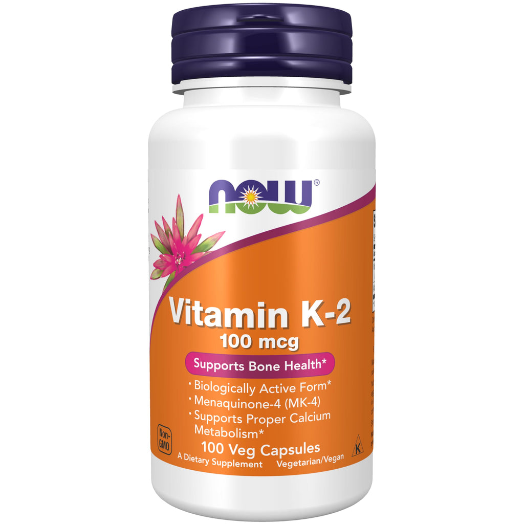 NOW Foods Supplements, Vitamin K-2 100 mcg, Menaquinone-4 (MK-4), 100 Veg Capsules