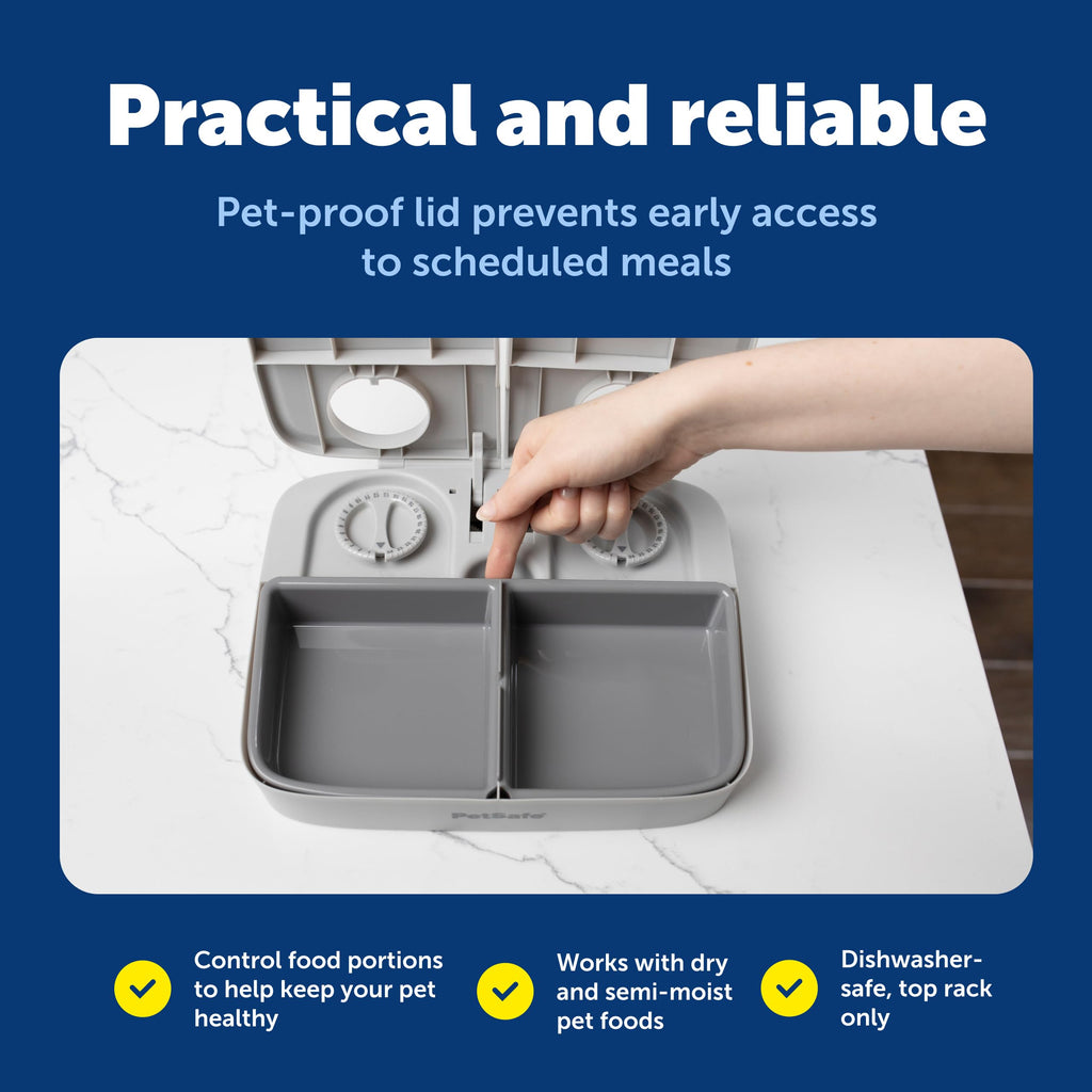 PetSafe Analog 2 Meal Pet Feeder, Dog & Cat, 3 Cup/16 oz, Tamper-Resistant