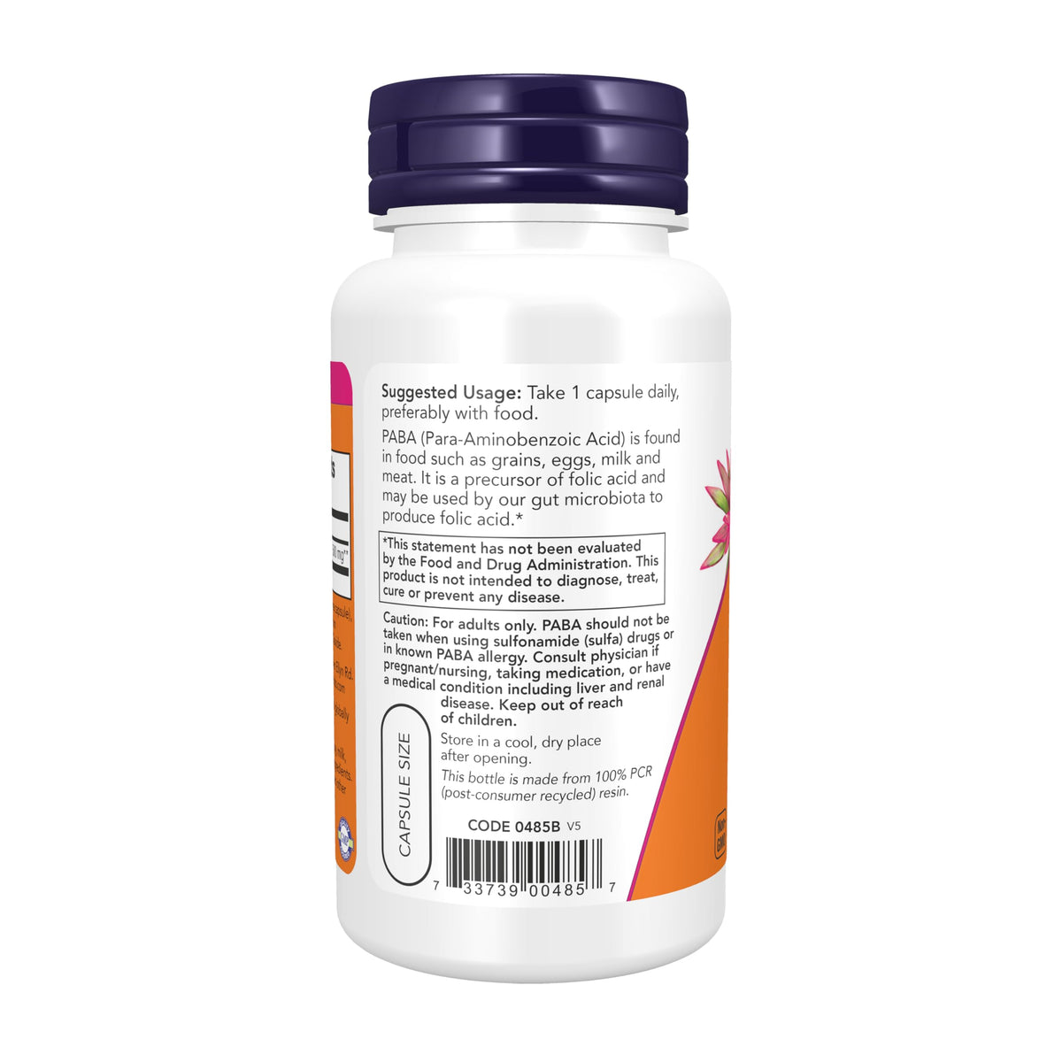 NOW Supplements, PABA (para-Aminobenzoic Acid) 500 mg, B-Complex Family, 100 Capsules (Pack of 2)
