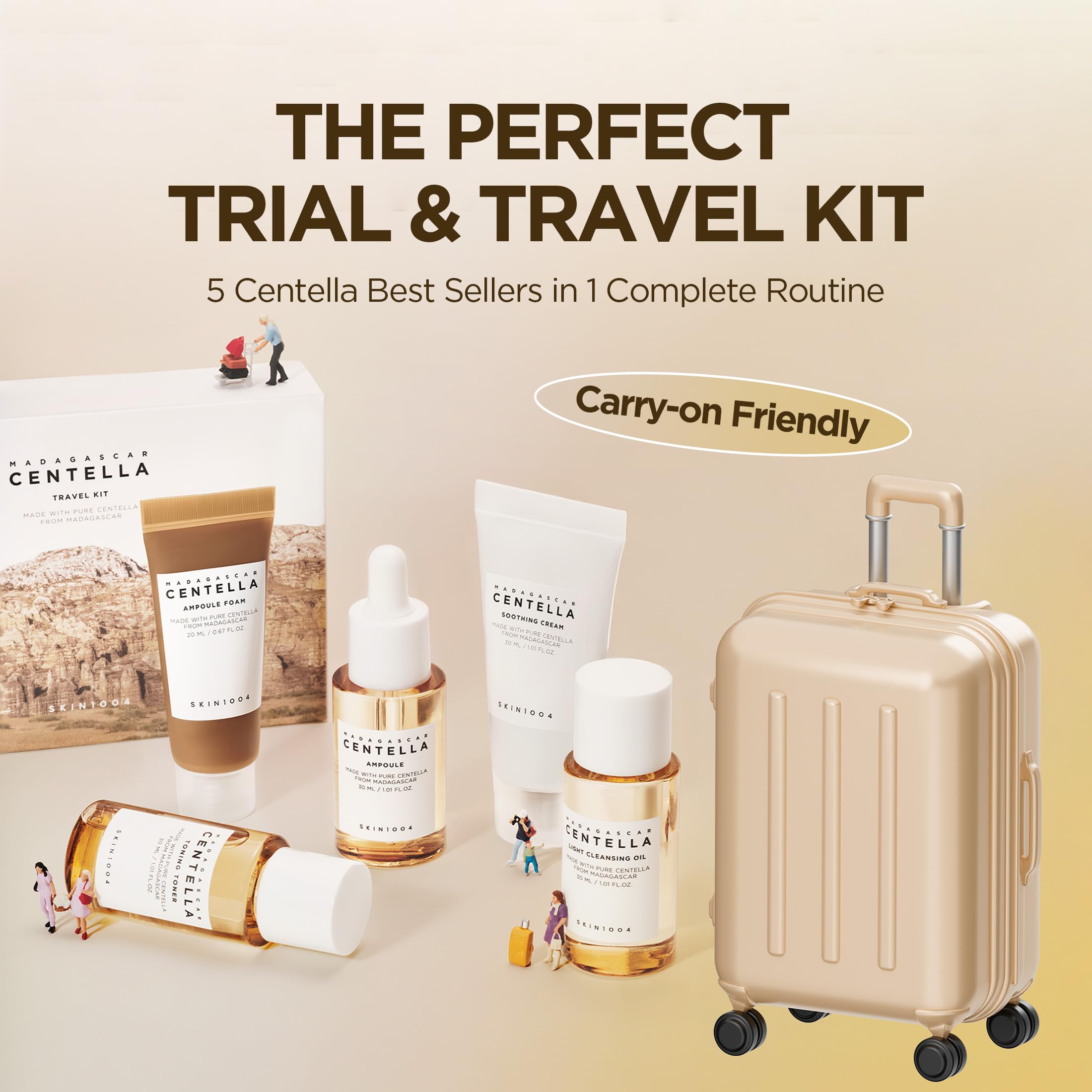 SKIN1004 Centella Travel Kit, Korean Skin Care Set of 5, Travel Size