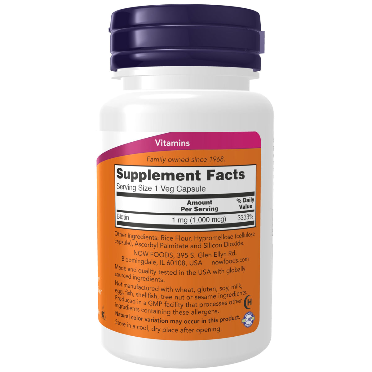 NOW Supplements, Biotin 1,000 mcg, 100 Veg Caps