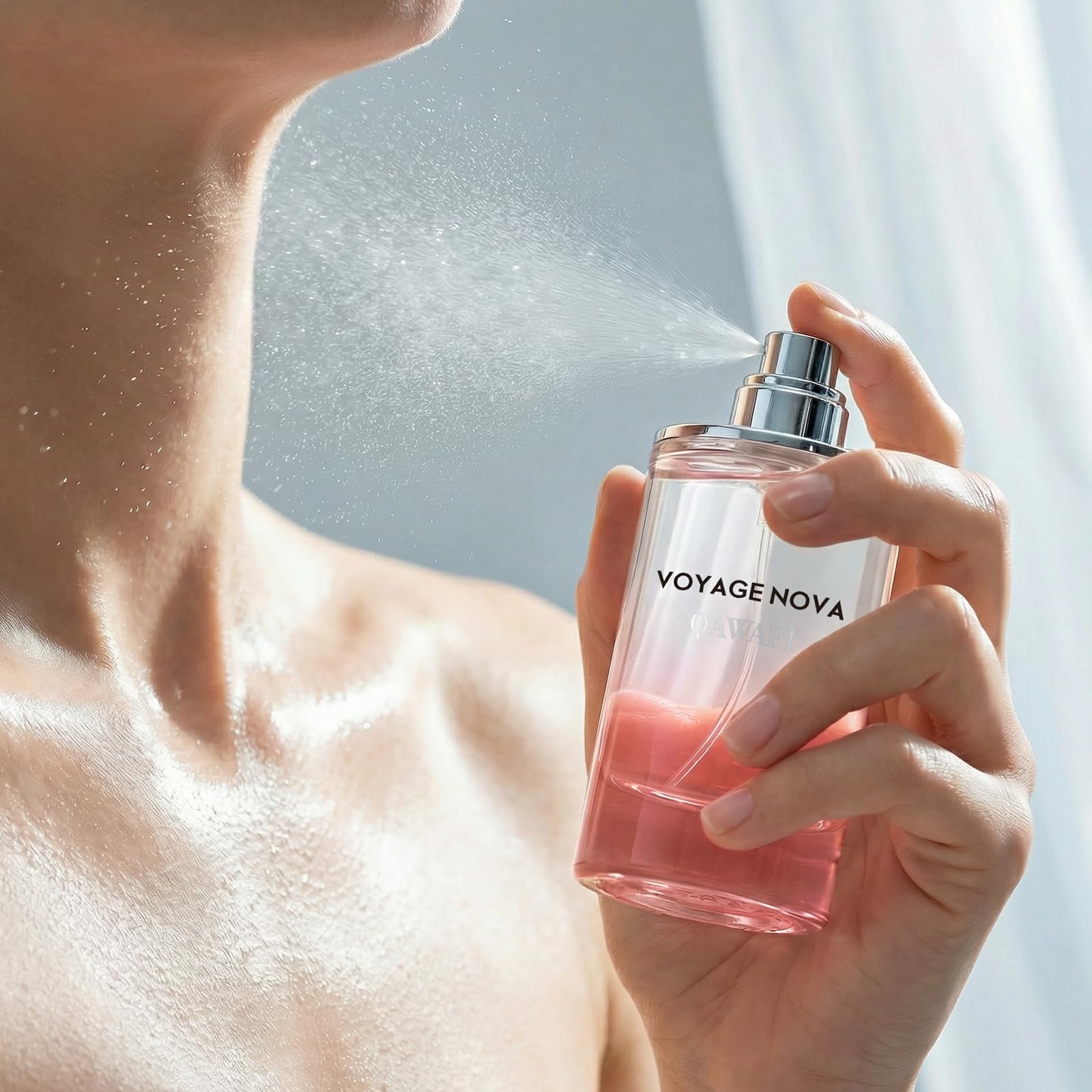QAWAFI Voyage Nova Eau de Parfum for Women, Lychee Bergamot Ginger, Rose Peony Cocoa Blossom, Elegant Patchouli, Long Lasting Spring Fall Perfume, 50ml &1.7fl oz