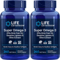 Life Extension Super Omega-3 360 Softgels (Pack of 2), Easy to Swallow, EPA/DHA Omega3 Fish Oil, Sesame Lignans & Olive Extract