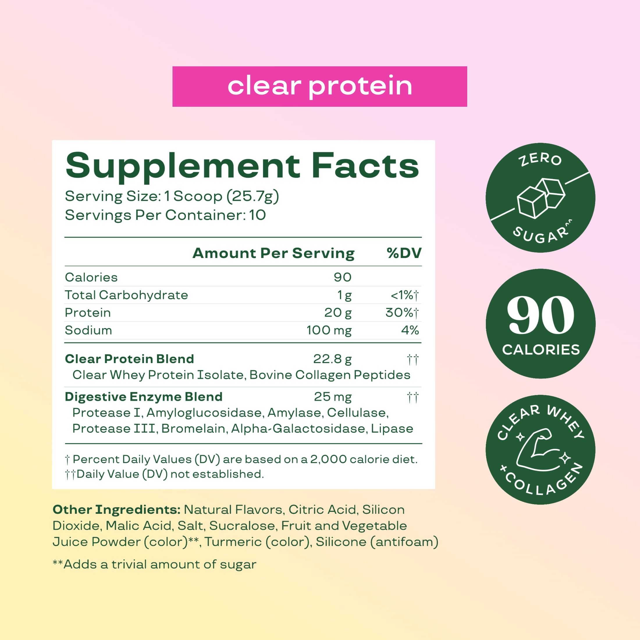 Bloom Whey Clear Protein, Raspberry Lemonade 10 servings, 9.07 fl oz