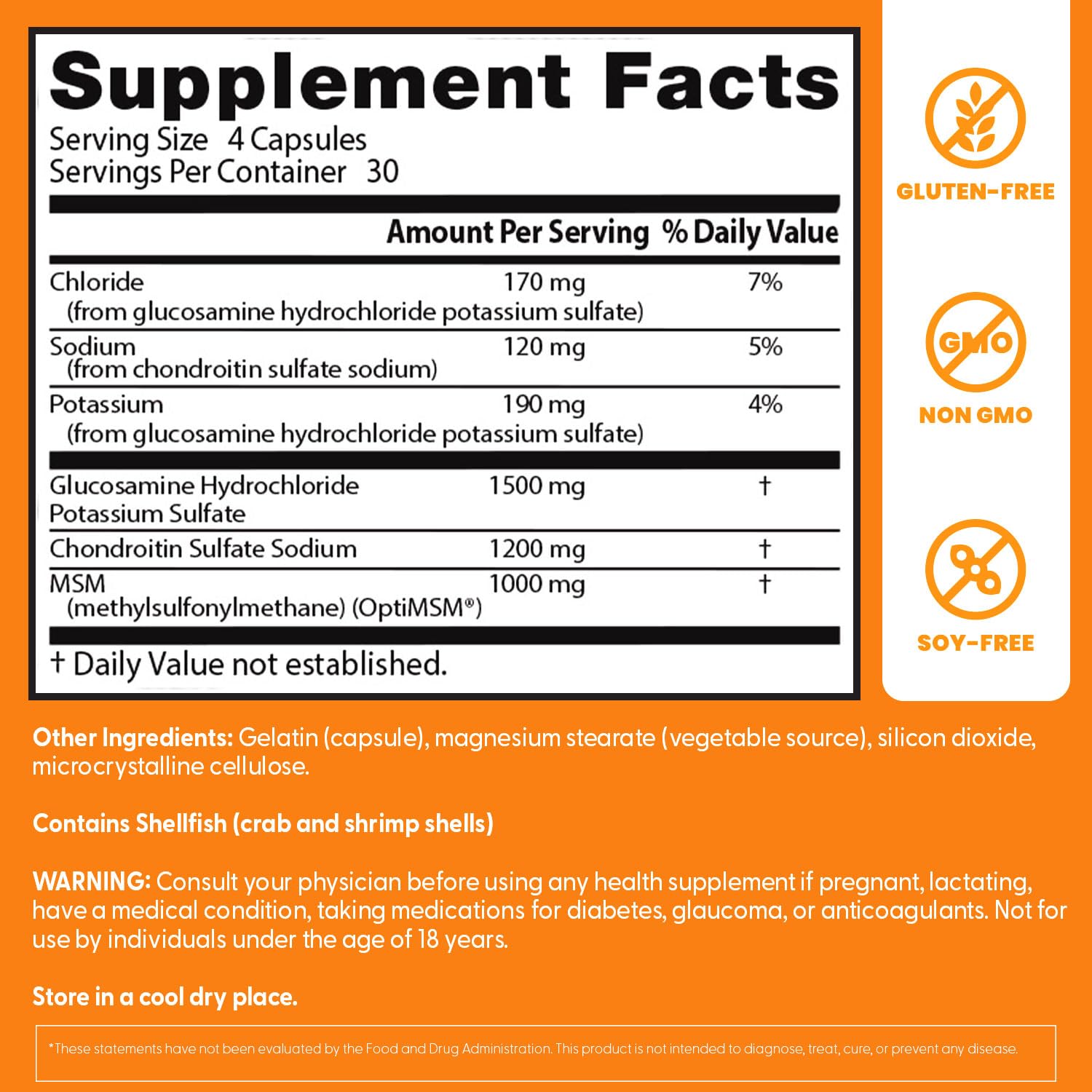 Doctor's Best Glucosamine Chondroitin Msm with OptiMSM Capsules, Supports Healthy Joint Structure, Function & Comfort, Non-GMO, Gluten Free, Soy Free, 120 Count (Pack of 1)