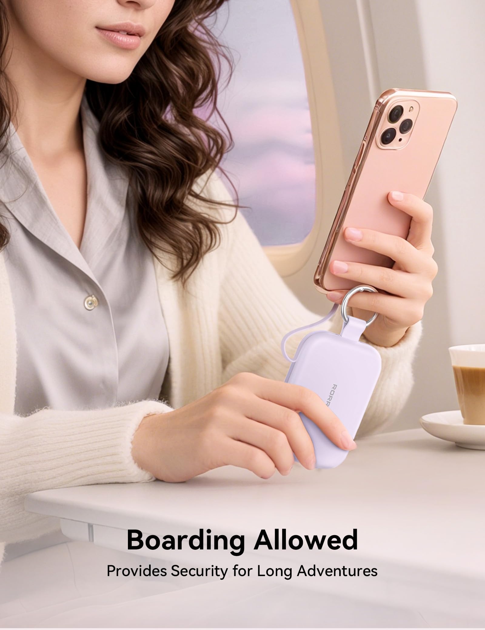 RORRY CharmGo Portable Charger, 5000mAh Power Bank with Built-in Cables
