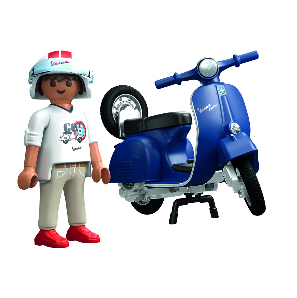 PLAYMOBIL Cars 71622 1969 Vespa 150 Sprint Veloce, Blue, Faithful Model for Collectors and Fans, Includes Versatile Accessories and Detachable Spare Wheel