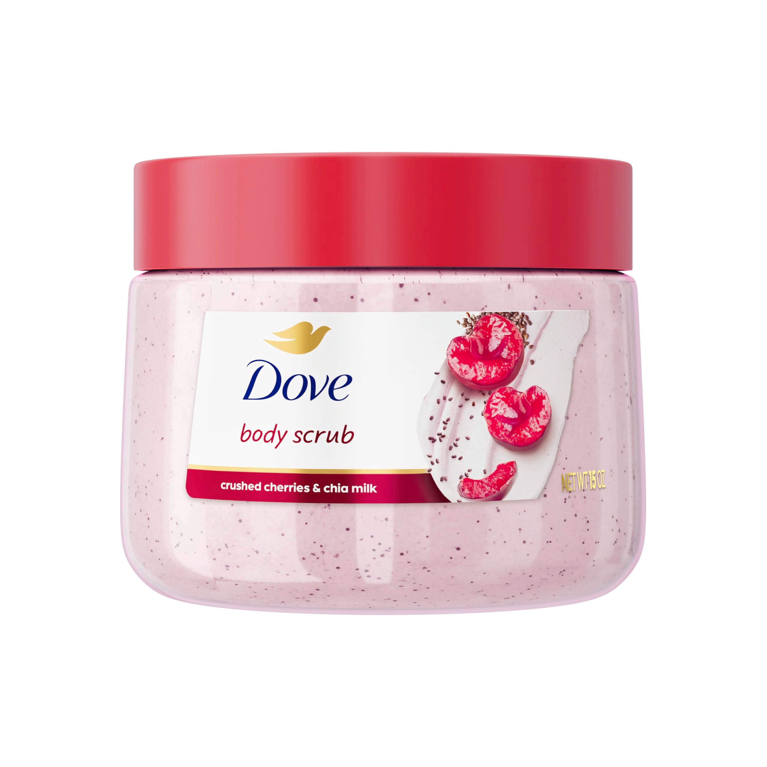 Dove Body Scrub Cherry & Chia Milk, 15 oz