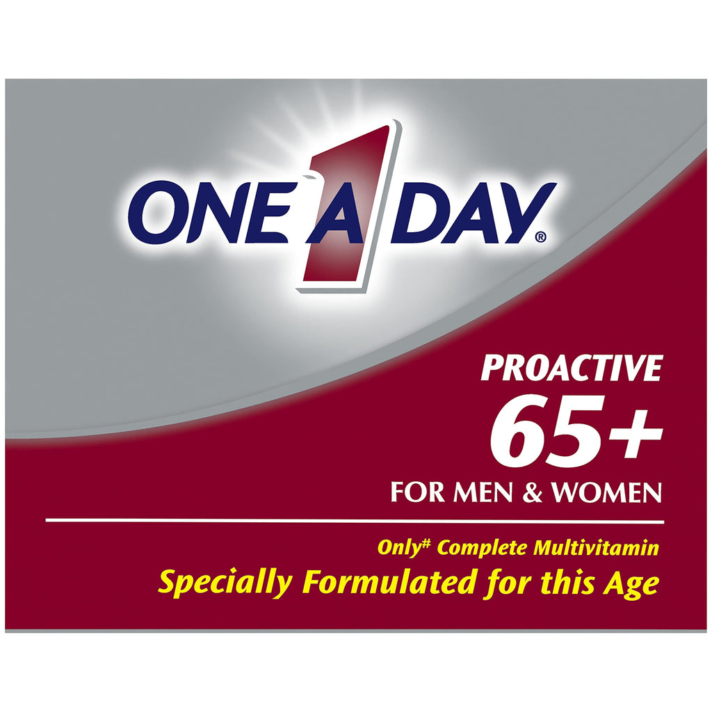 ONE A DAY Proactive 65+, Mens & Womens Multivitamin, Supplement with Vitamin A, C, D, and Zinc to Support Bone Health & Cell Health, Calcium, Folic Acid, Tablet 150 Count (Pack of 2)