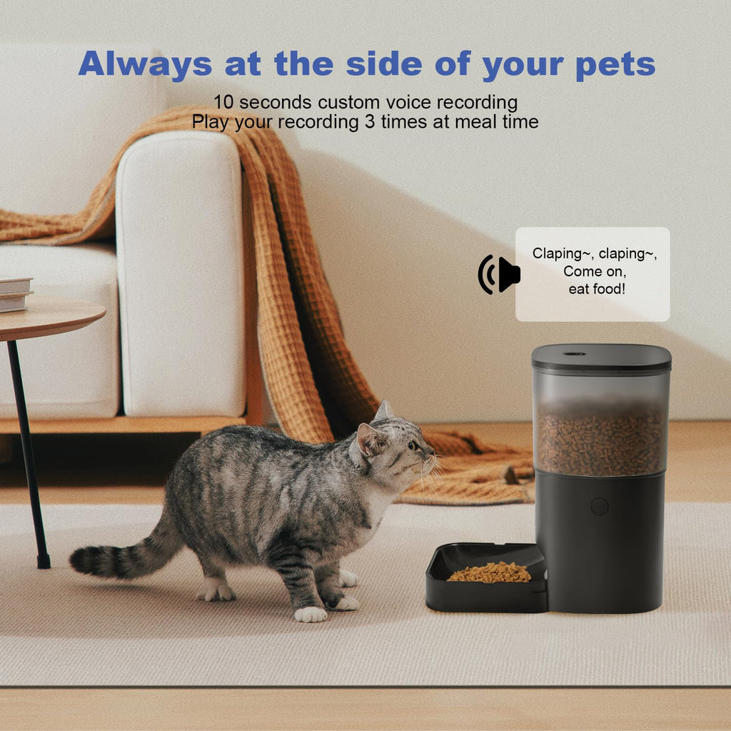 ANDOLL HOME Automatic Cat Feeder, Cat Food Dispenser with 10s Voice Recorder, Pet Feeder up to 8 Meals per Day, Timed Feeder with Dry Food Sealed Ring
