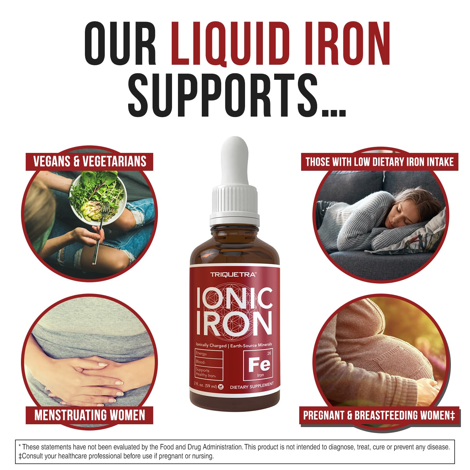 Ionic Liquid Iron Supplement (About 236 Servings) – Ionically Charged, Earth-Sourced Mineral Formula; Small 5-Drop Servings for Easy Use, Liquid Concentrate, Unflavored, Vegan – 2 fl oz (60 mL)