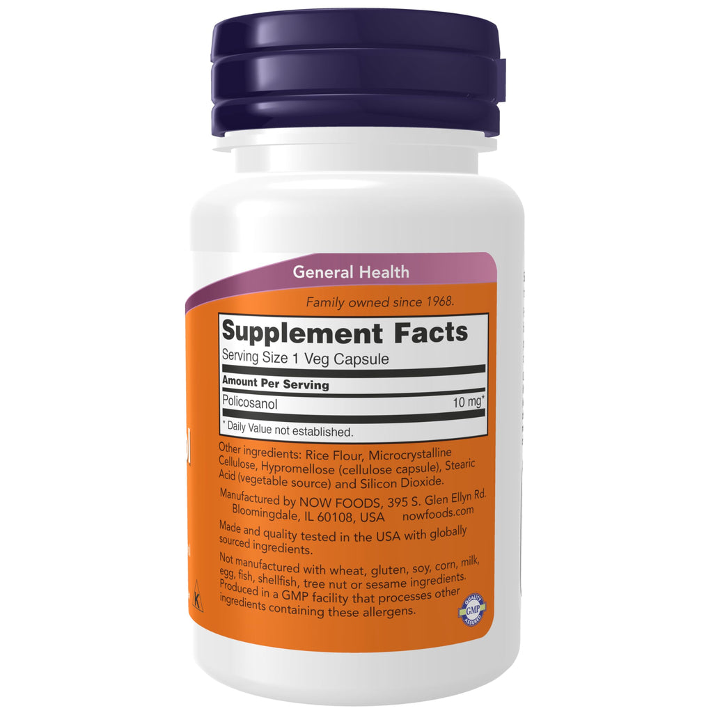 NOW Supplements, Policosanol 10 mg, Blend of LCFAs, 90 Veg Caps