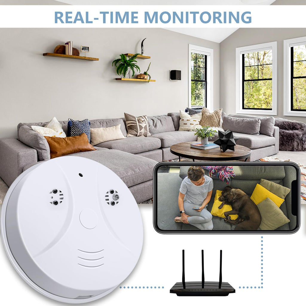 Mini Camera Smoke Detector, HD 1080P Small Hidden Camera WiFi Spy Nanny Cam