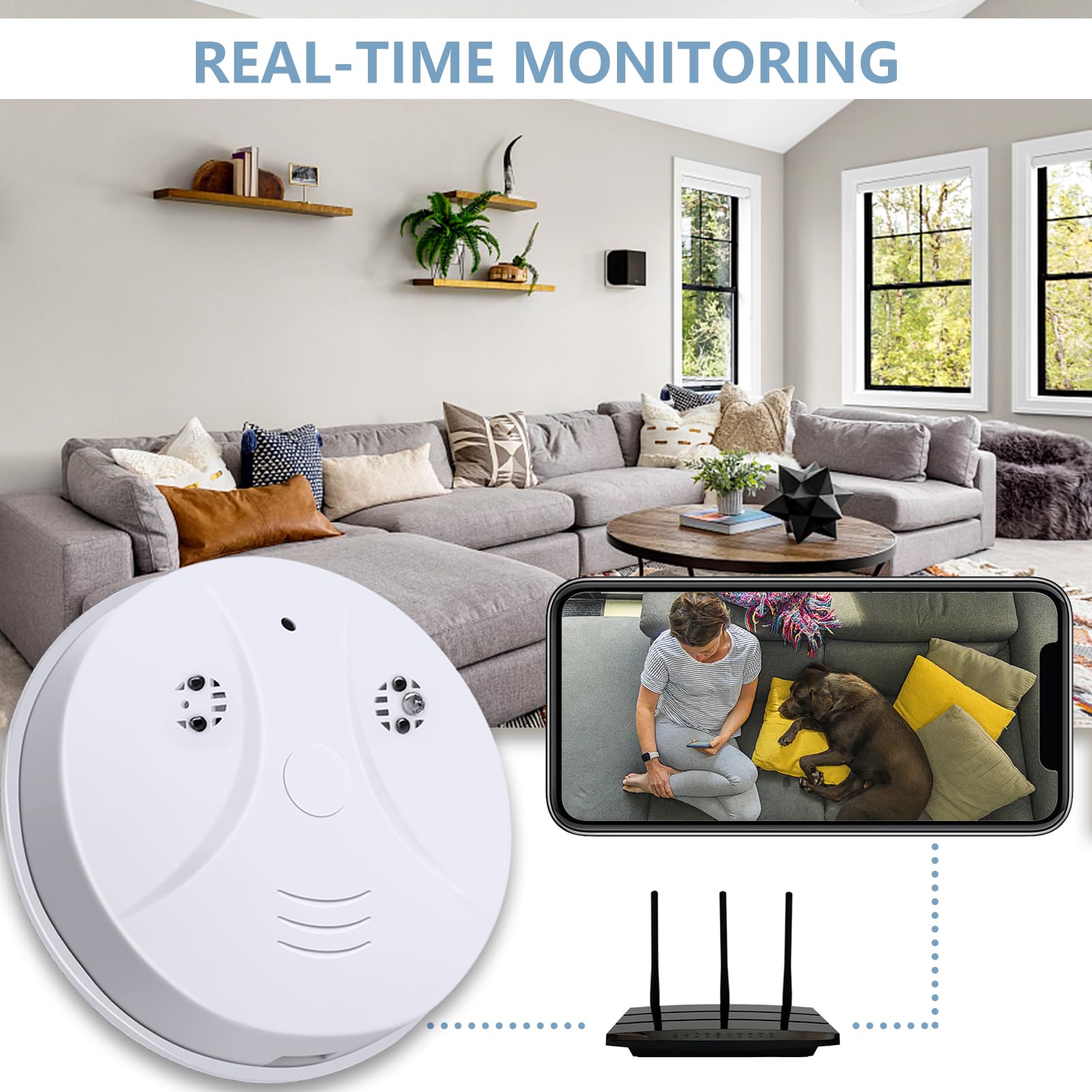Mini Camera Smoke Detector, HD 1080P Small Hidden Camera WiFi Spy Nanny Cam