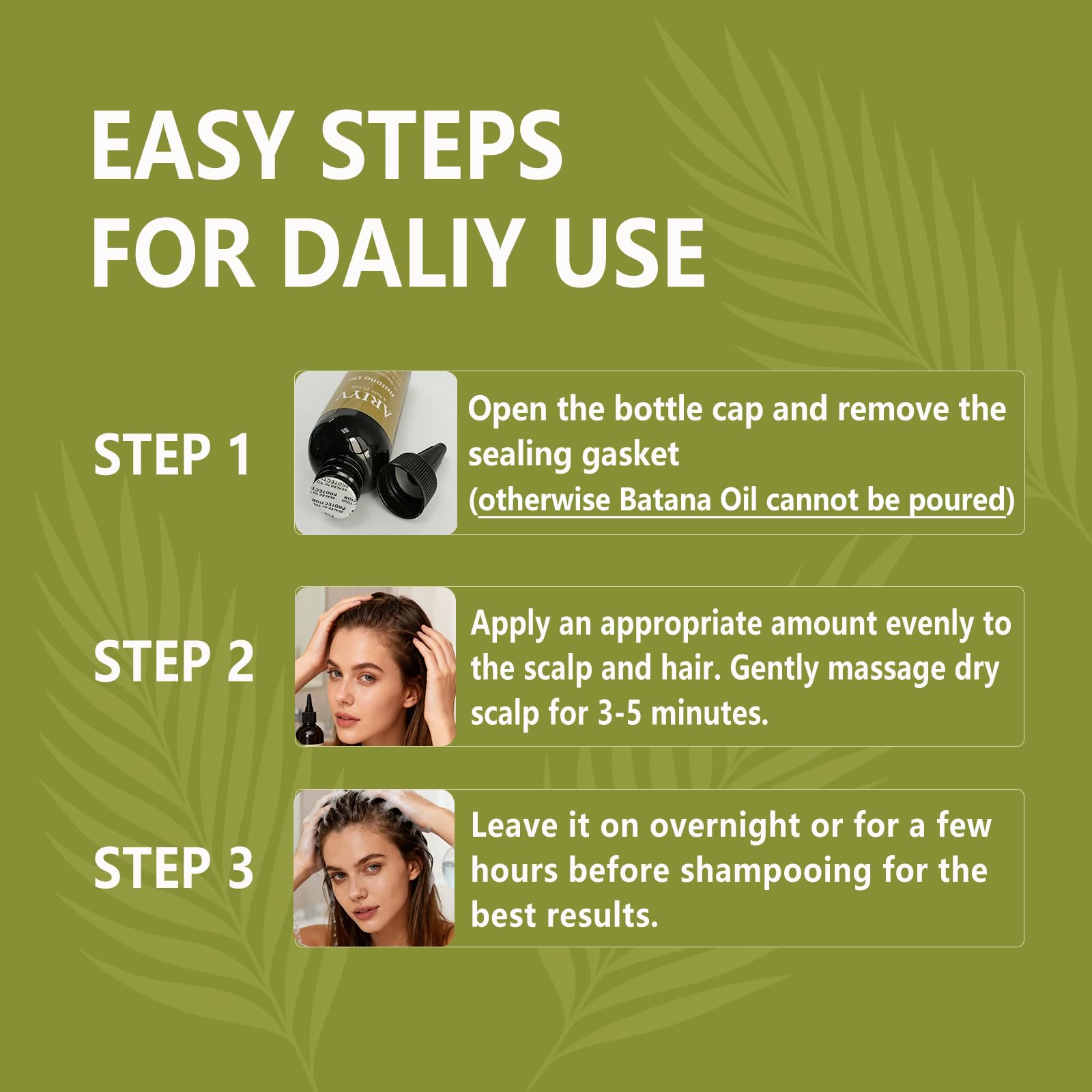 Ariyv Batana Oil for Hair Growth, Natural Batana Oil - Prevents Hair Loss, Reduces Breakage and Strengthens Hair, Enhances Thickness for Men & Women