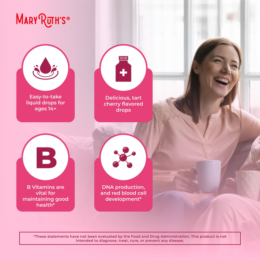 MARYRUTH'S Organic Vitamin B Complex, Biotin, Vitamin B12, Niacin, Folate