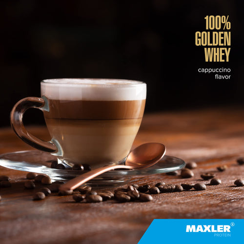 Maxler 100% Golden Whey Protein - 23g of Protein per Serving - Whey Protein Powder for Pre Post Workout - Fast-Absorbing Whey Concentrate, Isolate & Hydrolysate Blend - Cappuccino 5 lb