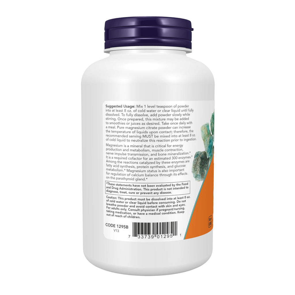 NOW Foods Supplements, Magnesium Citrate Pure Powder, Enzyme Function, 8-Ounce