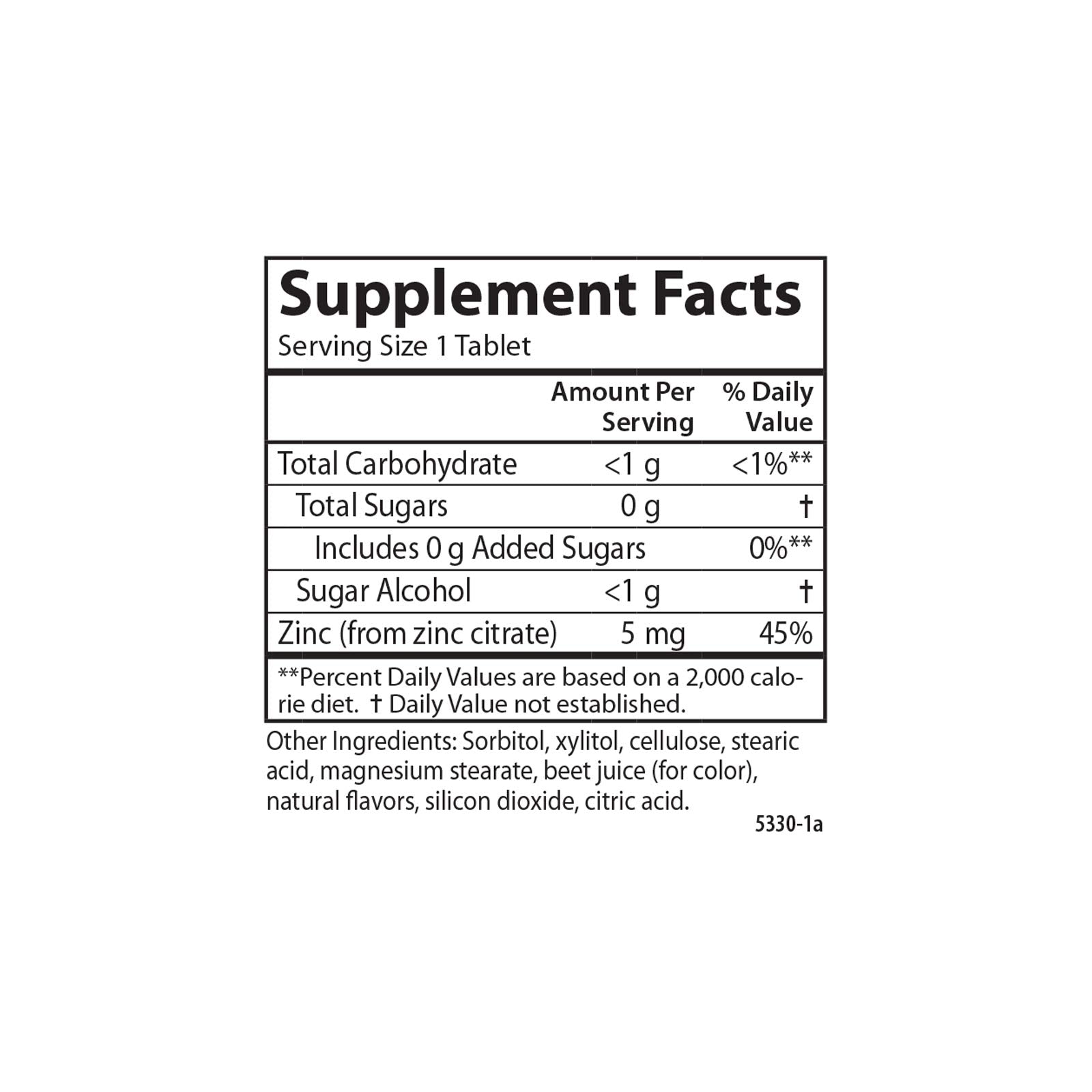 Carlson Kid's Chewable Zinc, 5 mg, Optimal Wellness, 42 Chewable Tablets