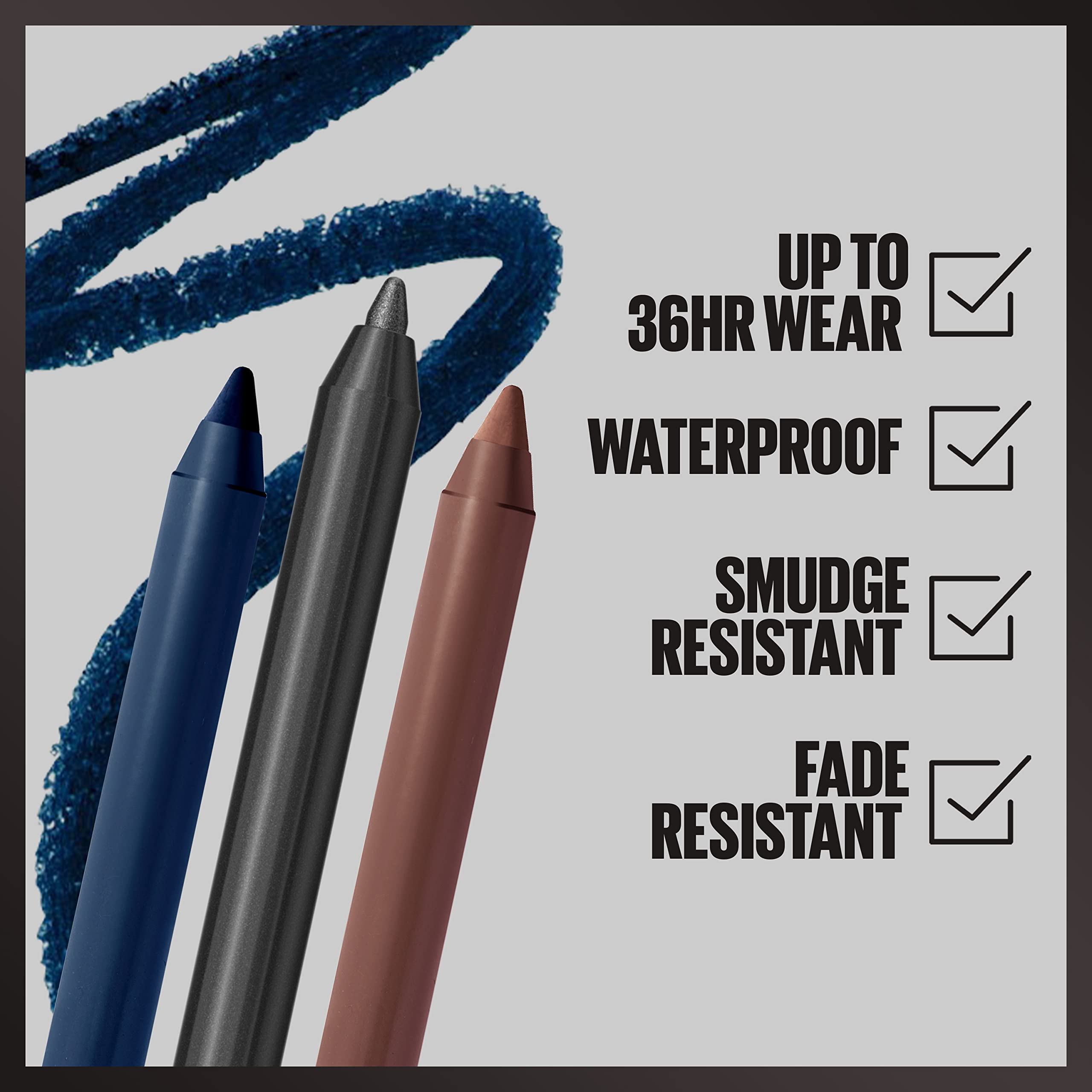 MAYBELLINE Tattoo Studio Sharpenable Eyeliner Pencil, 36 Hour Wear, Waterproof, Navy Bling, 1 Count
