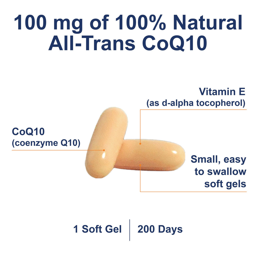 Carlson Co-Q10, Co-Enzyme Q10, 100 mg, 200 Softgels
