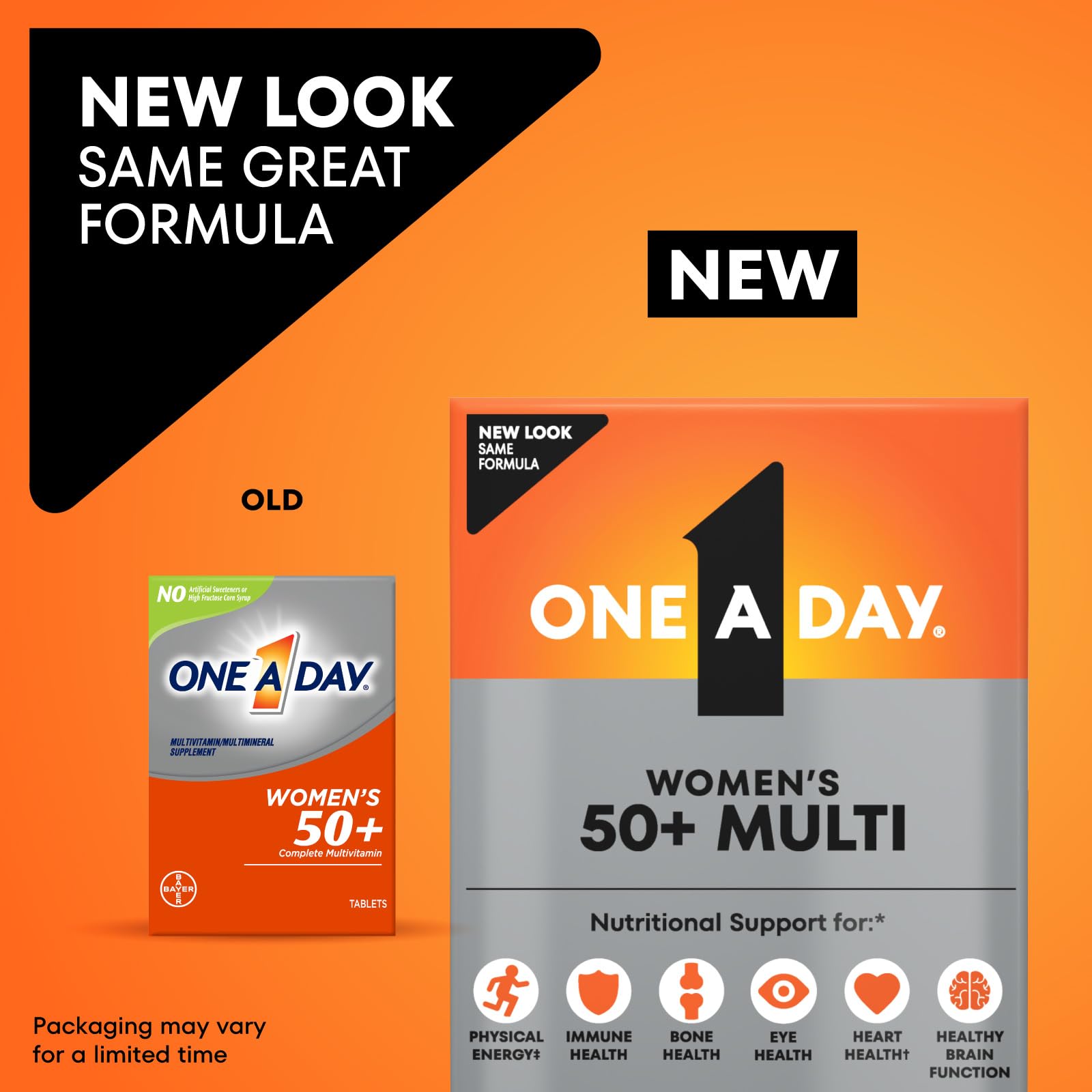 One A Day Multivitamin for Women 50 and Over Tablets, Womens Multivitamin 50 plus with Vitamins D, C, E, Zinc & Biotin, Daily Vitamins for Woman 50+, 65 Ct