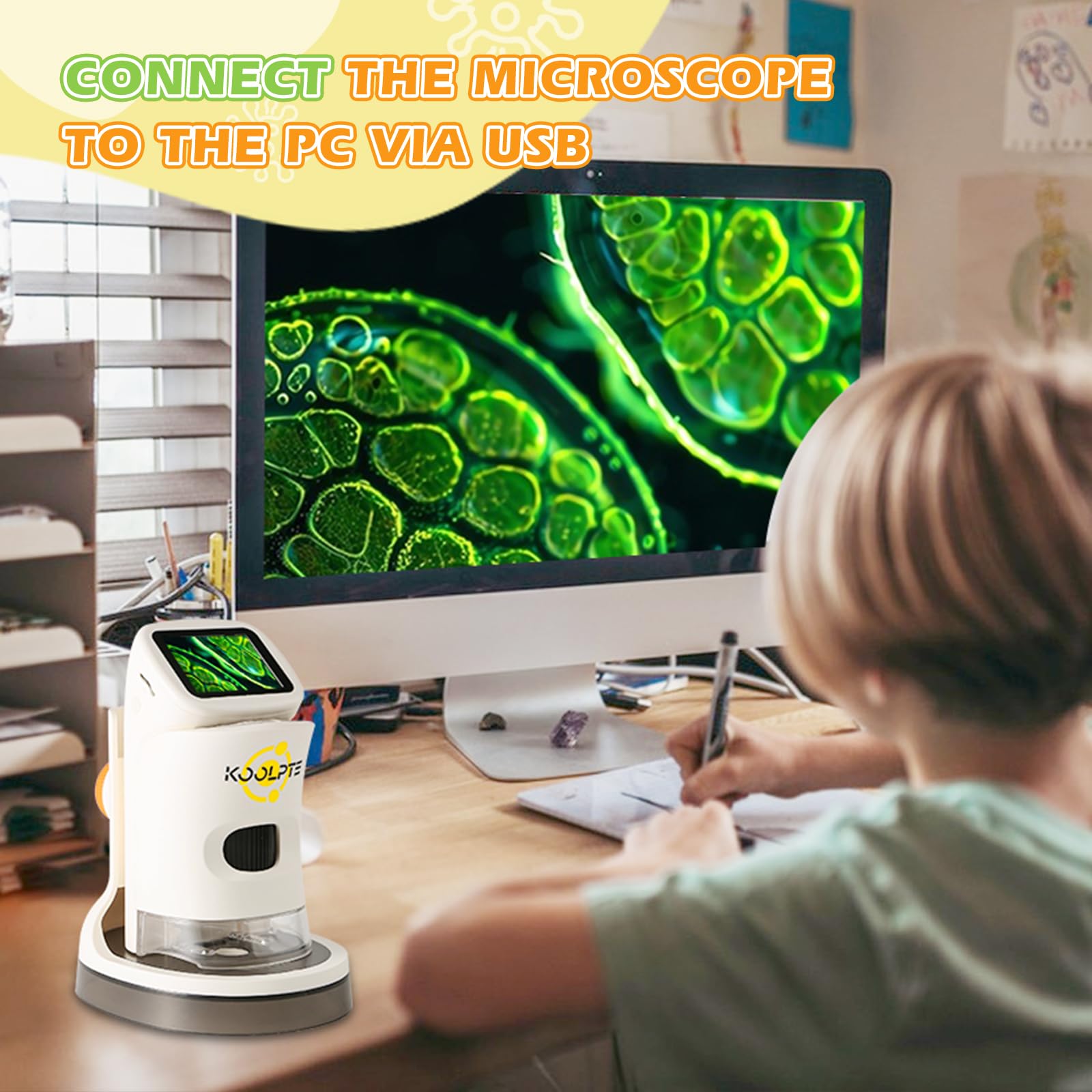 Handheld Digital Microscope for Kids, 1000X, 2.1'' HD LCD Screen