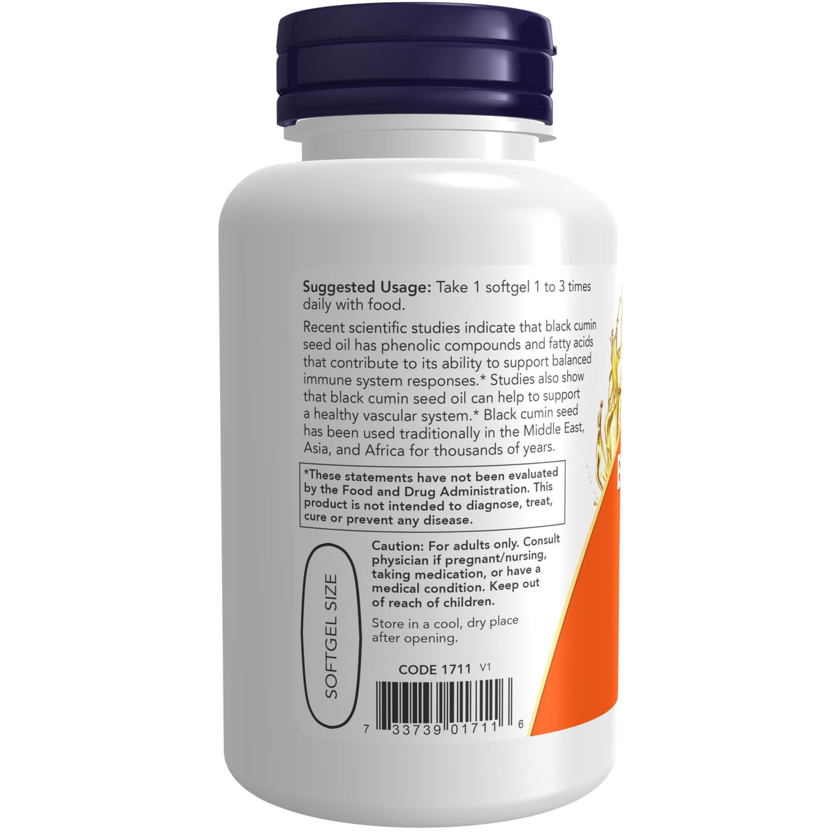 NOW Foods Supplements, Black Cumin Seed Oil, 1,000 mg, 60 Softgels
