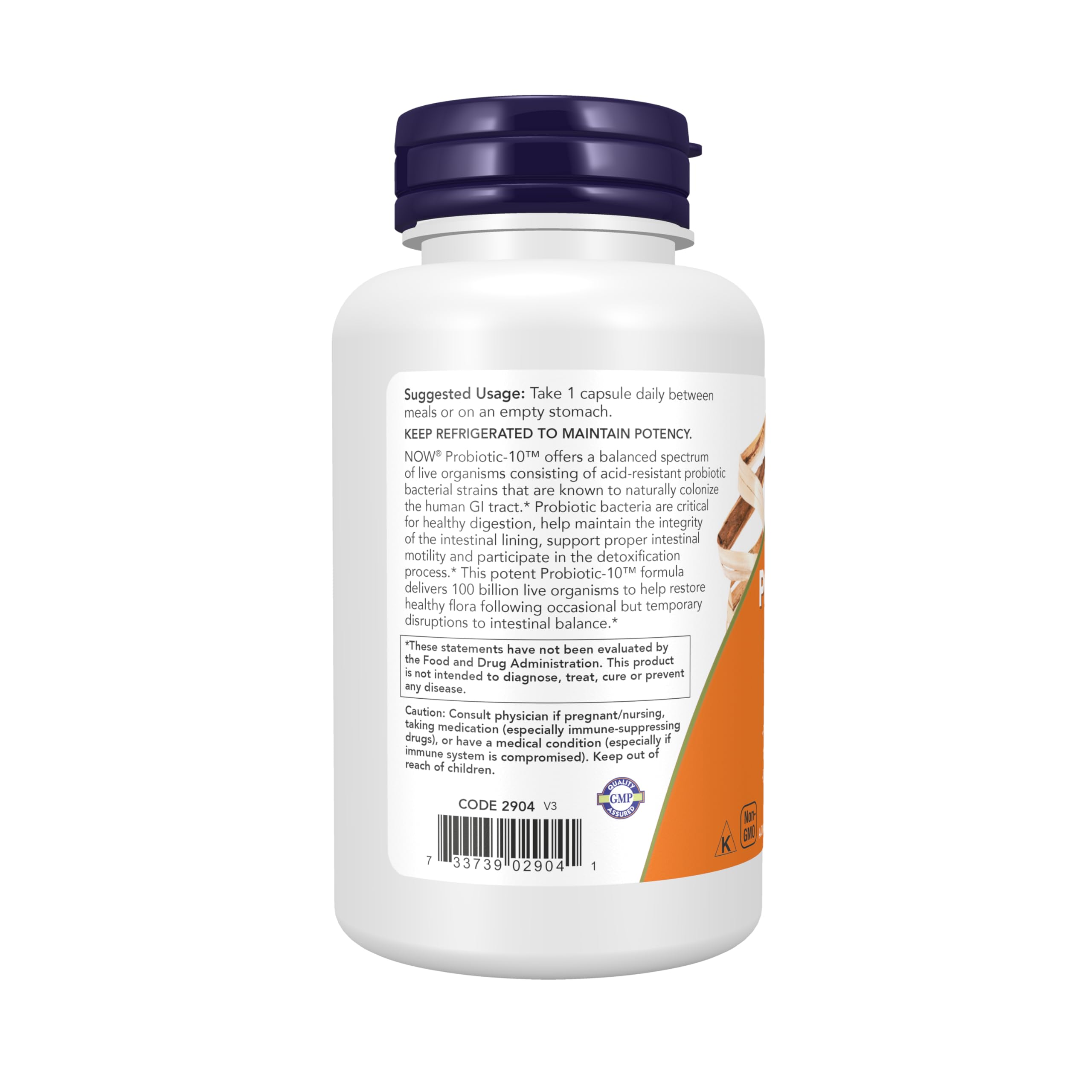 NOW Foods Supplements, Probiotic-10™, 100 Billion, with 10 Probiotic Strains,Dairy, Soy and Gluten Free, Strain Verified, 60 Veg Capsules