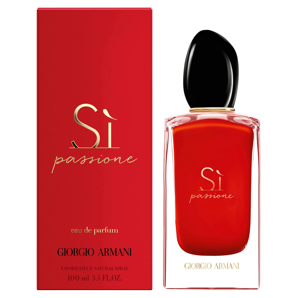 Armani Beauty – Sì Passione – Eau de Parfum – Vanilla Perfume for Women – Floral Citrus Fragrance – Blackcurrant Nectar, Damascena Rose, Black Tea Notes - 3.3 Fl Oz