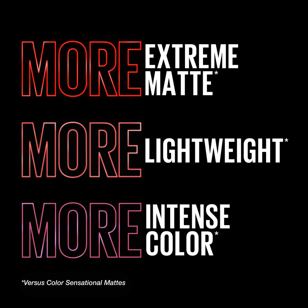 MAYBELLINE Color Sensational Ultimatte Matte Lipstick, Non-Drying, Intense Color Pigment, More Blush, Rose Pink, 1 Count