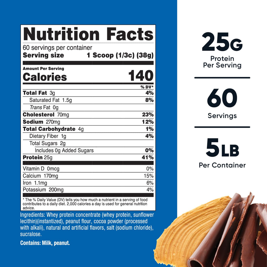 Nutricost Whey Protein Concentrate (Chocolate Peanut Butter) 5LBS - Gluten Free & Non-GMO