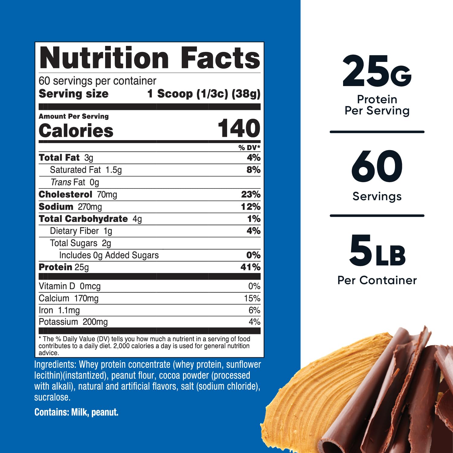 Nutricost Whey Protein Concentrate (Chocolate Peanut Butter) 5LBS - Gluten Free & Non-GMO