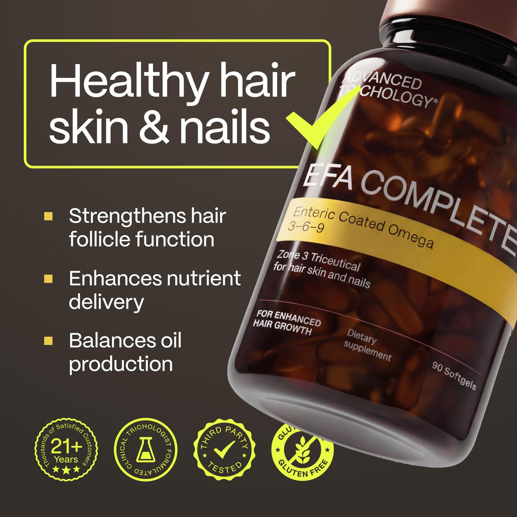 EFA Complete with Optimal Omega 3 6 9 Levels of Potency Flax Oil, Fish Oil, Borage Oil, and Evening Primrose Oil 800mgs (90count) 3rd Party Tested - High in GLA and 369 Omegas