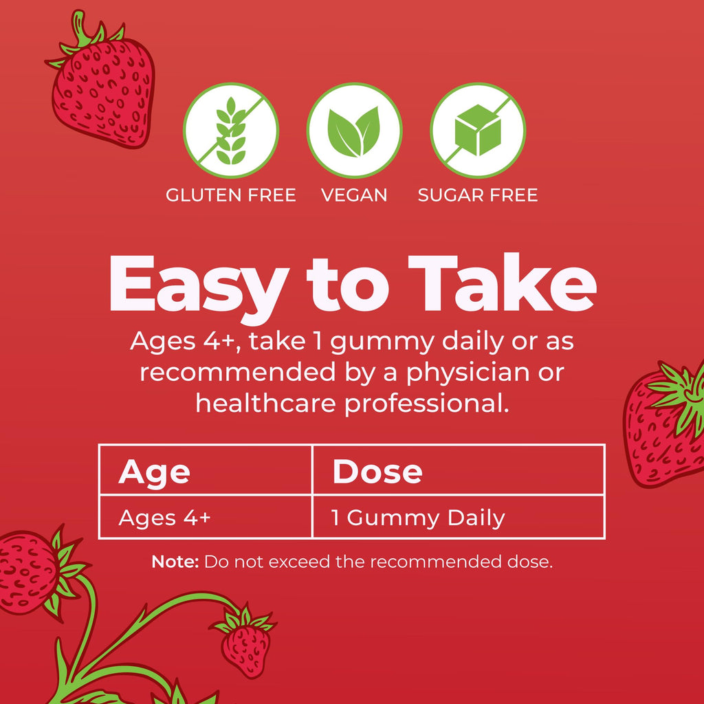 MARYRUTH'S Organic Vitamin D3 + B12 Gummies for Ages 4+, 60 Servings, Vegan