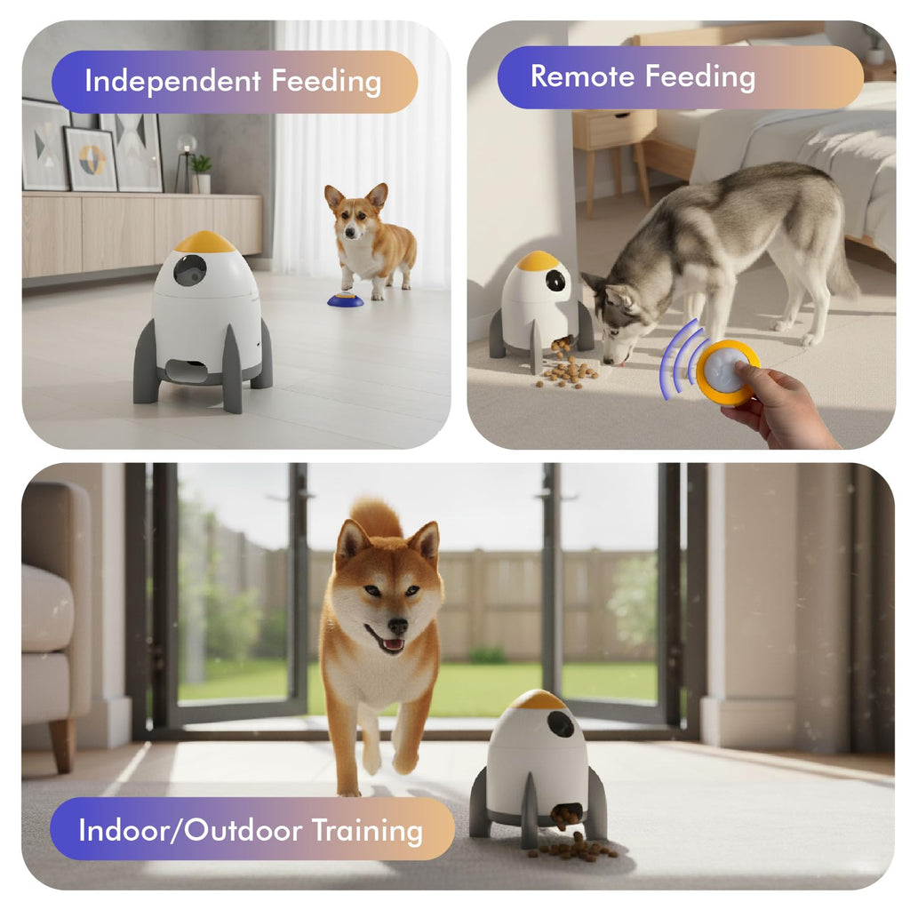 Interactive Dog Puzzle Feeder Toy, Automatic Dogs Treat Dispenser for IQ Training & Slow Feeder, Dog Food Dispenser with Remote Button, Suitable for Indoor or Outdoor Play, All Breeds, OtterVerz 11
