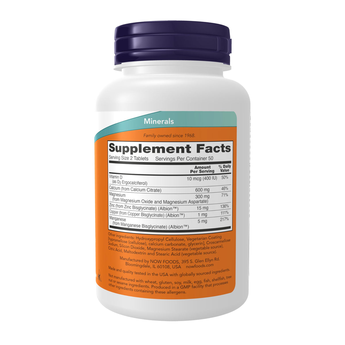 NOW Supplements, Calcium Citrate with Vit D, Magnesium, Zinc, 100 Tabs